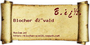 Blocher Évald névjegykártya
